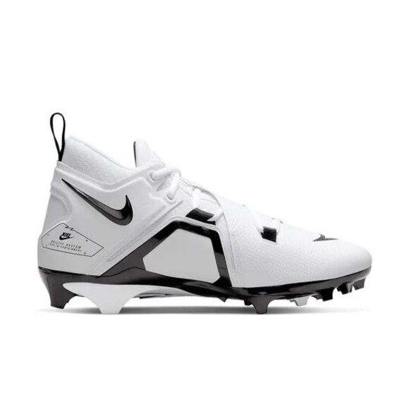 New Men's Nike Alpha Menace Pro 3 Football Cleats White Black CT6649-100 Size 11 - Picture 6 of 7